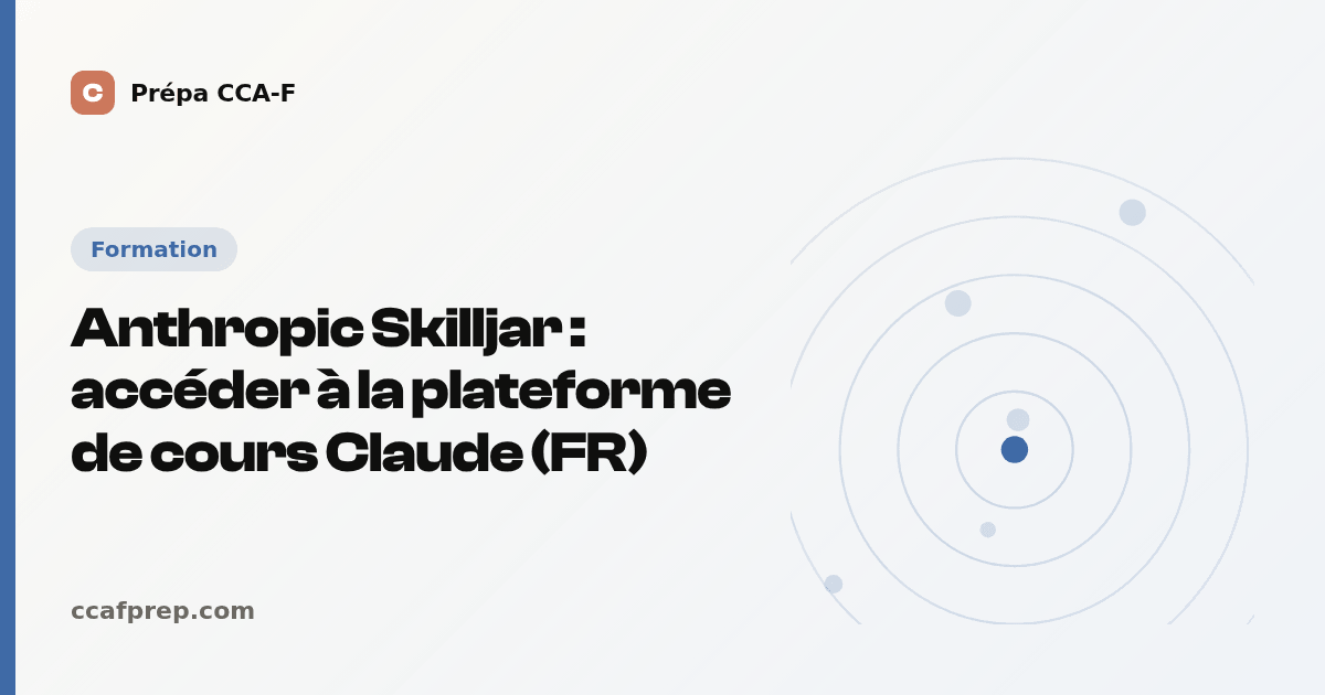 Anthropic Skilljar : se connecter et suivre les cours Claude — illustration Prépa CCA-F