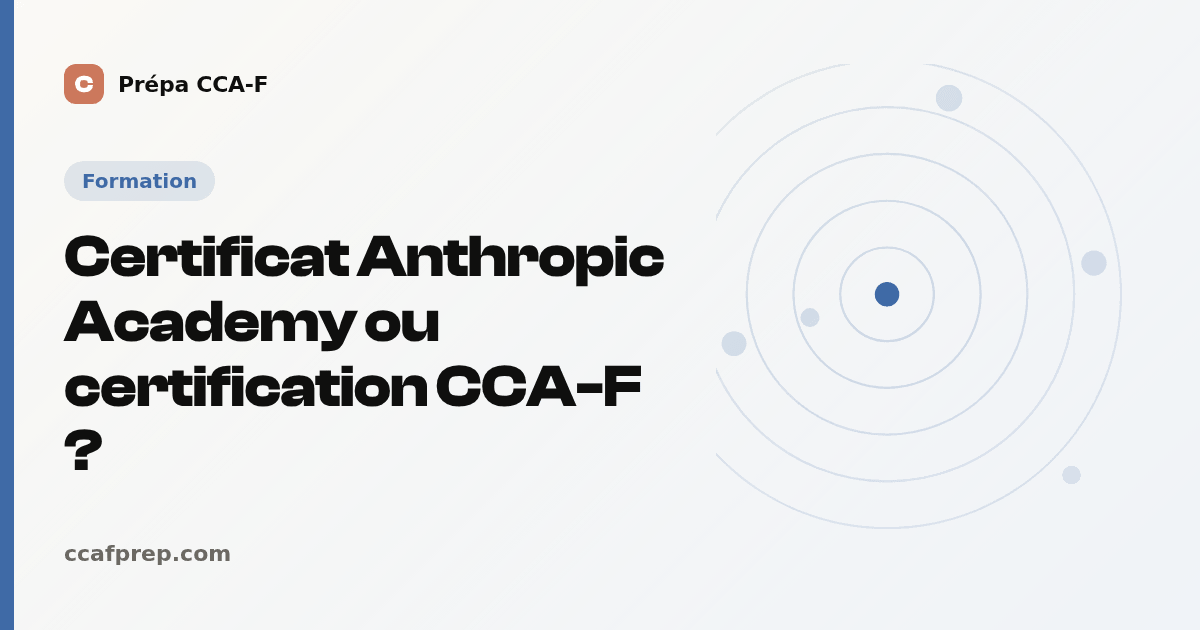 Certificat Anthropic Academy ou certification CCA-F ? — illustration Prépa CCA-F